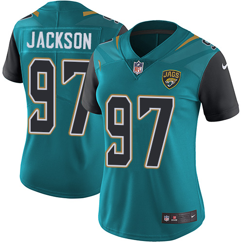 Nike Jaguars #97 Malik Jackson Teal Green Team Color Women's Stitched NFL Vapor Untouchable Limited Jersey