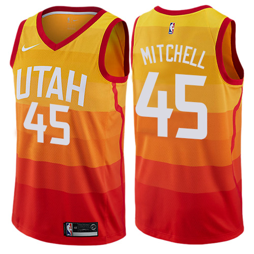 Nike Jazz #45 Donovan Mitchell Orange NBA Swingman City Edition Jersey Nike Jazz #45 Donovan Mitchell Orange NBA Swingman City Edition Jersey