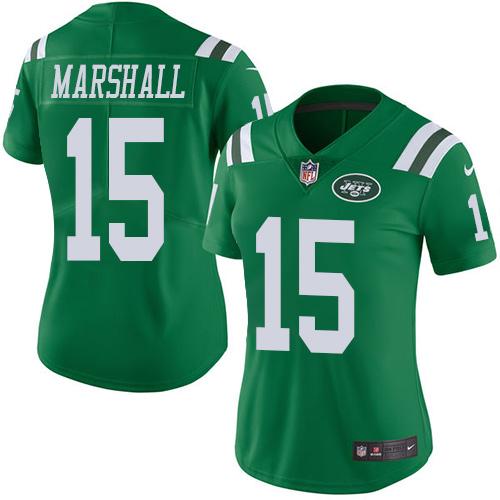 Nike Jets #15 Brandon Marshall Green Women's Stitched NFL Limited Rush Jersey Nike Jets #15 Brandon Marshall Green Women's Stitched NFL Limited Rush Jersey
