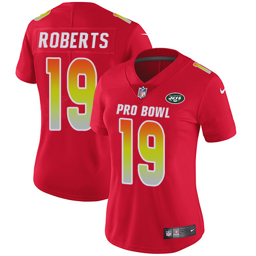 Nike Jets #19 Andre Roberts Red Women's Stitched NFL Limited AFC 2019 Pro Bowl Jersey Nike Jets #19 Andre Roberts Red Women's Stitched NFL Limited AFC 2019 Pro Bowl Jersey