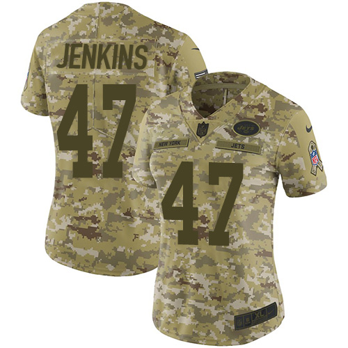 Nike Jets #47 Jordan Jenkins Camo Women's Stitched NFL Limited 2018 Salute to Service Jersey Nike Jets #47 Jordan Jenkins Camo Women's Stitched NFL Limited 2018 Salute to Service Jersey