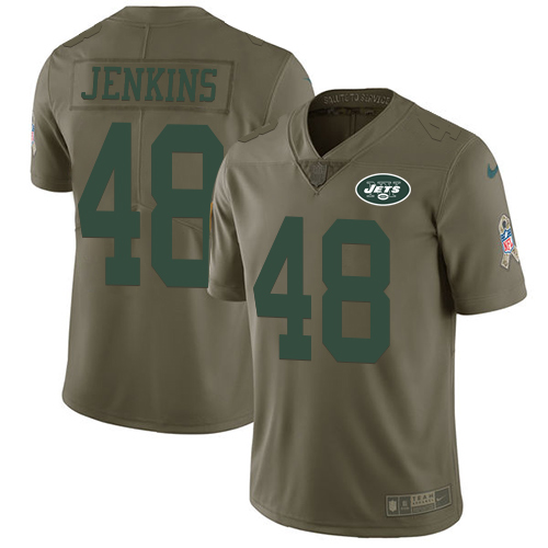 Nike Jets #48 Jordan Jenkins Olive Men's Stitched NFL Limited 2017 Salute To Service Jersey Nike Jets #48 Jordan Jenkins Olive Men's Stitched NFL Limited 2017 Salute To Service Jersey