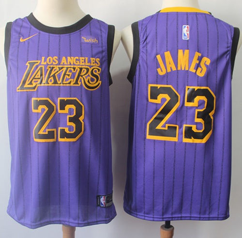 Nike Lakers #23 LeBron James Purple NBA Swingman City Edition Jersey Nike Lakers #23 LeBron James Purple NBA Swingman City Edition Jersey