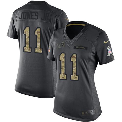 Nike Lions #11 Marvin Jones Jr Black Women's Stitched NFL Limited 2016 Salute to Service Jersey Nike Lions #11 Marvin Jones Jr Black Women's Stitched NFL Limited 2016 Salute to Service Jersey