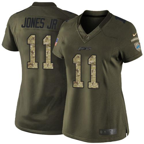 Nike Lions #11 Marvin Jones Jr Green Women's Stitched NFL Limited