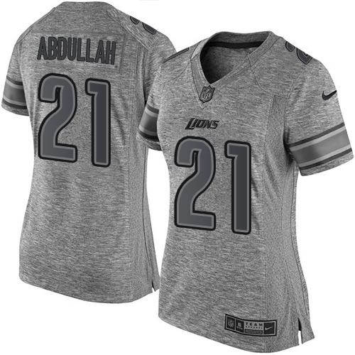 Nike Lions #21 Ameer Abdullah Gray Women's Stitched NFL Limited Gridiron Gray Jersey Nike Lions #21 Ameer Abdullah Gray Women's Stitched NFL Limited Gridiron Gray Jersey