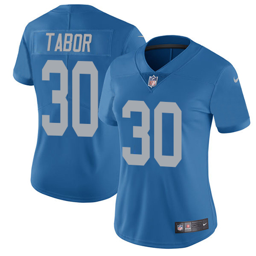 Nike Lions #30 Teez Tabor Blue Throwback Women's Stitched NFL Vapor Untouchable Limited Jersey Nike Lions #30 Teez Tabor Blue Throwback Women's Stitched NFL Vapor Untouchable Limited Jersey