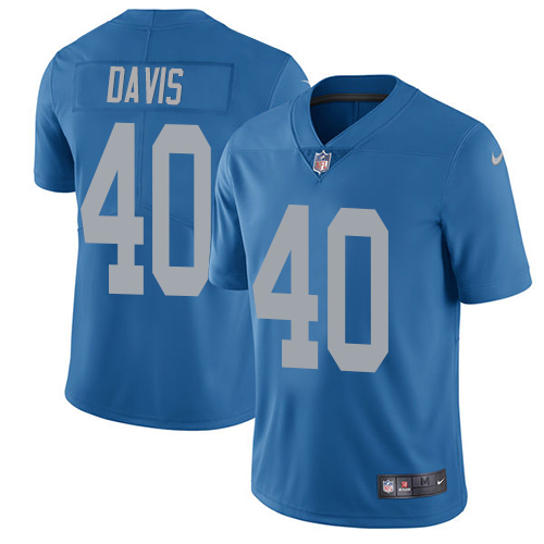 Nike Lions #40 Jarrad Davis Blue Throwback Youth Stitched NFL Limited Jersey Nike Lions #40 Jarrad Davis Blue Throwback Youth Stitched NFL Limited Jersey