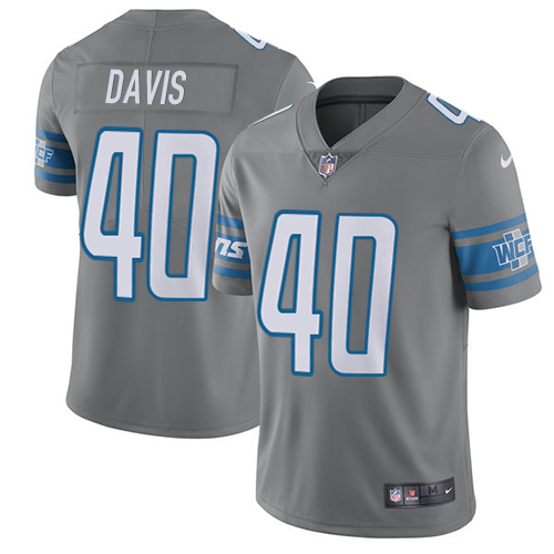 Nike Lions #40 Jarrad Davis Gray Youth Stitched NFL Limited Rush Jersey Nike Lions #40 Jarrad Davis Gray Youth Stitched NFL Limited Rush Jersey