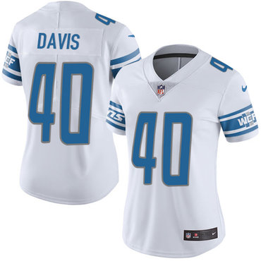 Nike Lions #40 Jarrad Davis White Women's Stitched NFL Limited Jersey Nike Lions #40 Jarrad Davis White Women's Stitched NFL Limited Jersey