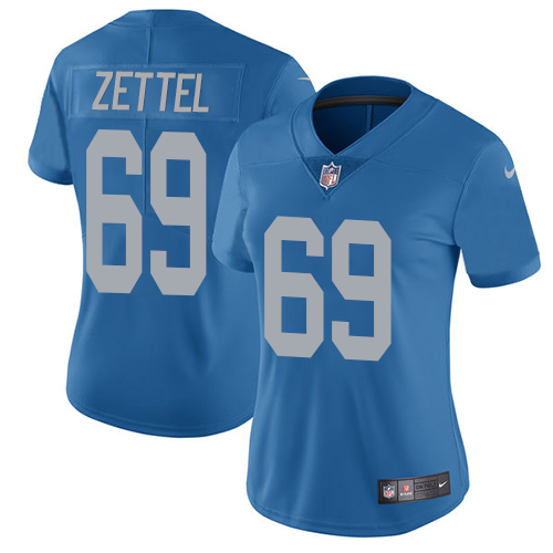 Nike Lions #69 Anthony Zettel Blue Throwback Women's Stitched NFL Vapor Untouchable Limited Jersey Nike Lions #69 Anthony Zettel Blue Throwback Women's Stitched NFL Vapor Untouchable Limited Jersey