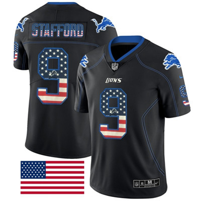 Nike Lions #9 Matthew Stafford Black Men's Stitched NFL Limited Rush USA Flag Jersey Nike Lions #9 Matthew Stafford Black Men's Stitched NFL Limited Rush USA Flag Jersey