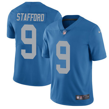 Nike Lions #9 Matthew Stafford Blue Throwback Youth Stitched NFL Vapor Untouchable Limited Jersey Nike Lions #9 Matthew Stafford Blue Throwback Youth Stitched NFL Vapor Untouchable Limited Jersey