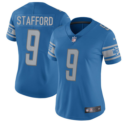 Nike Lions #9 Matthew Stafford Light Blue Team Color Women's Stitched NFL Limited Jersey