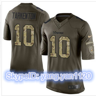 Nike Minnesota Vikings #10 Fran Tarkenton Green Men's Stitched NFL Limited Salute to Service Jersey