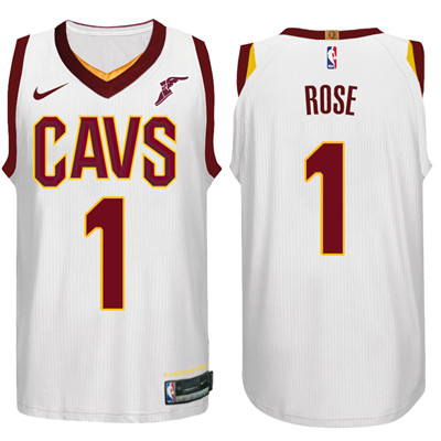 Nike NBA Cleveland Cavaliers #1 Derrick Rose Jersey 2017 18 New Season White Jersey Nike NBA Cleveland Cavaliers #1 Derrick Rose Jersey 2017 18 New Season White Jersey
