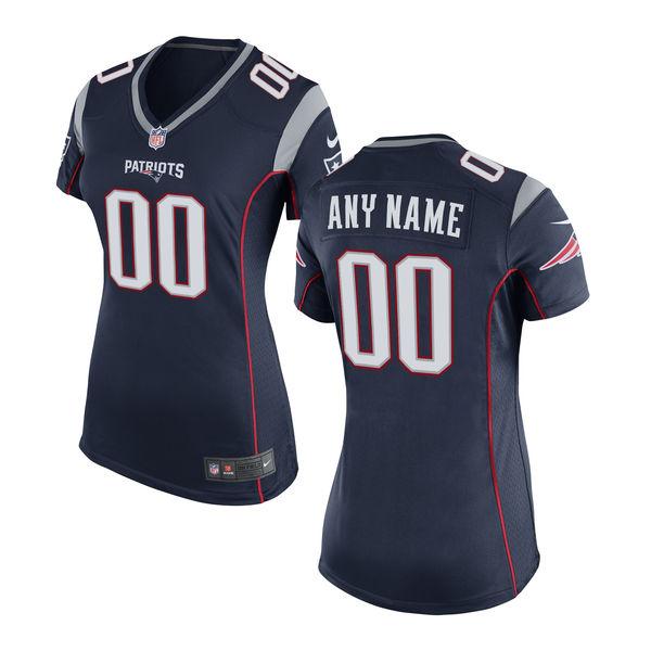 Nike New England Patriots Navy Women's Custom Game Jersey Nike New England Patriots Navy Women's Custom Game Jersey
