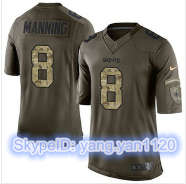 Nike New Orleans Saints #8 Archie Manning Green Men''s Stitched NFL Limited Salute to Service Jersey