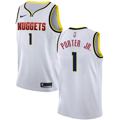 Nike Nuggets #1 Michael Porter Jr. White NBA Swingman Association Edition Jersey Nike Nuggets #1 Michael Porter Jr. White NBA Swingman Association Edition Jersey