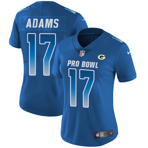 Nike Packers #17 Davante Adams Royal Women's Stitched NFL Limited NFC 2019 Pro Bowl Jersey Nike Packers #17 Davante Adams Royal Women's Stitched NFL Limited NFC 2019 Pro Bowl Jersey