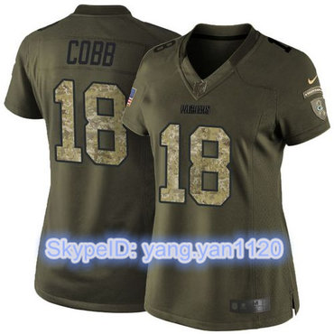 Nike Packers #18 Randall Cobb Green Women's Stitched NFL Limited Salute to Service Jersey