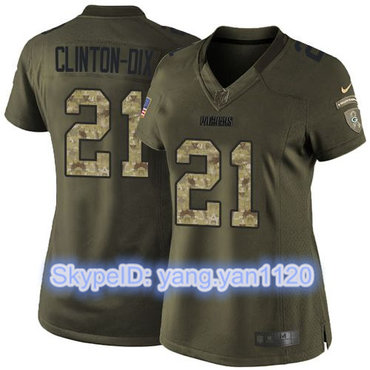 Nike Packers #21 Ha Ha Clinton-Dix Green Women's Stitched NFL Limited Salute to Service Jersey