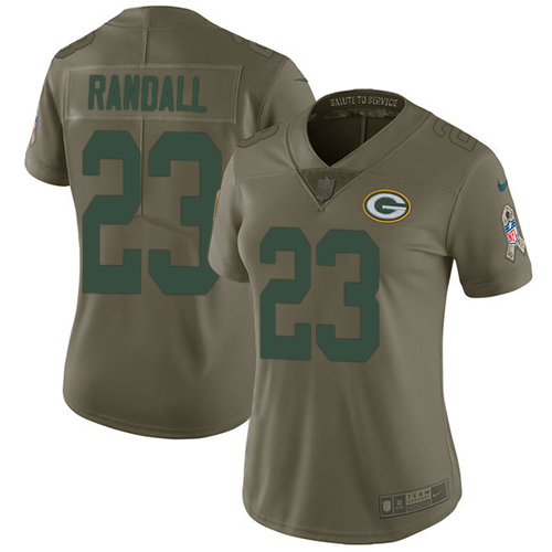 Nike Packers #23 Damarious Randall Olive Women's Stitched NFL Limited 2017 Salute to Service Jersey