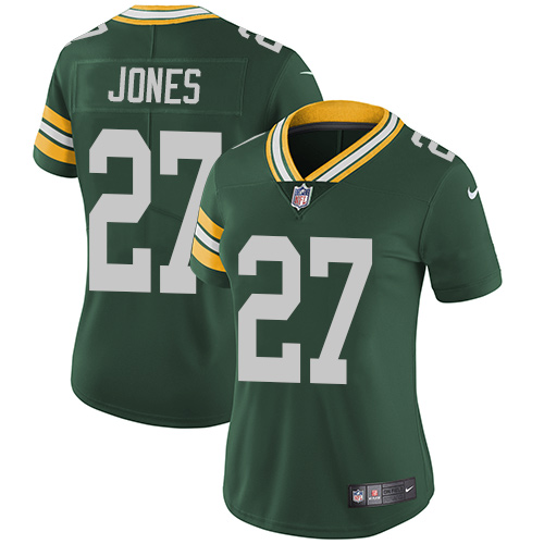 Nike Packers #27 Josh Jones Green Team Color Women's Stitched NFL Vapor Untouchable Limited Jersey