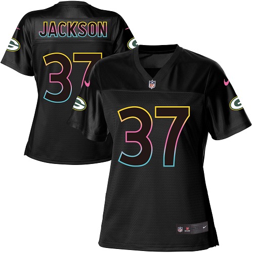 Nike Packers #37 Josh Jackson Black Women's NFL Fashion Game Jersey Nike Packers #37 Josh Jackson Black Women's NFL Fashion Game Jersey