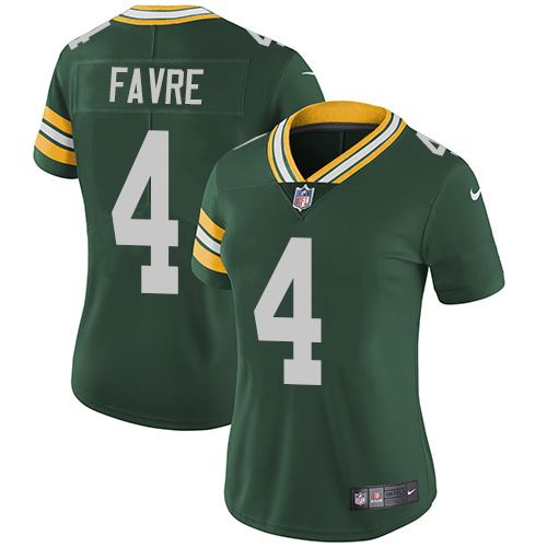 Nike Packers #4 Brett Favre Green Team Color Women's Stitched NFL Vapor Untouchable Limited Jersey Nike Packers #4 Brett Favre Green Team Color Women's Stitched NFL Vapor Untouchable Limited Jersey