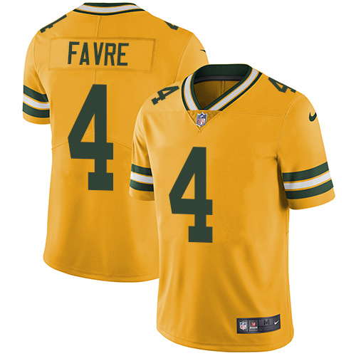 Nike Packers #4 Brett Favre Yellow Youth Stitched NFL Limited Rush Jersey Nike Packers #4 Brett Favre Yellow Youth Stitched NFL Limited Rush Jersey