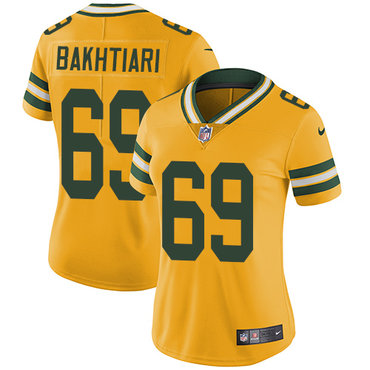 Nike Packers #69 David Bakhtiari Yellow Women's Stitched NFL Limited Rush Jersey Nike Packers #69 David Bakhtiari Yellow Women's Stitched NFL Limited Rush Jersey