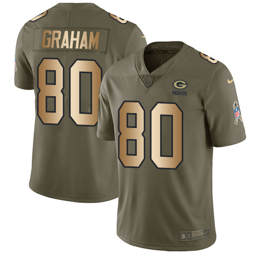 Nike Packers #80 Jimmy Graham Olive Gold Men's Stitched NFL Limited 2017 Salute To Service Jersey