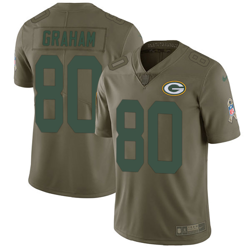 Nike Packers #80 Jimmy Graham Olive Youth Stitched NFL Limited 2017 Salute to Service Jersey Nike Packers #80 Jimmy Graham Olive Youth Stitched NFL Limited 2017 Salute to Service Jersey
