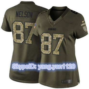 Nike Packers #87 Jordy Nelson Green Women's Stitched NFL Limited Salute to Service Jersey
