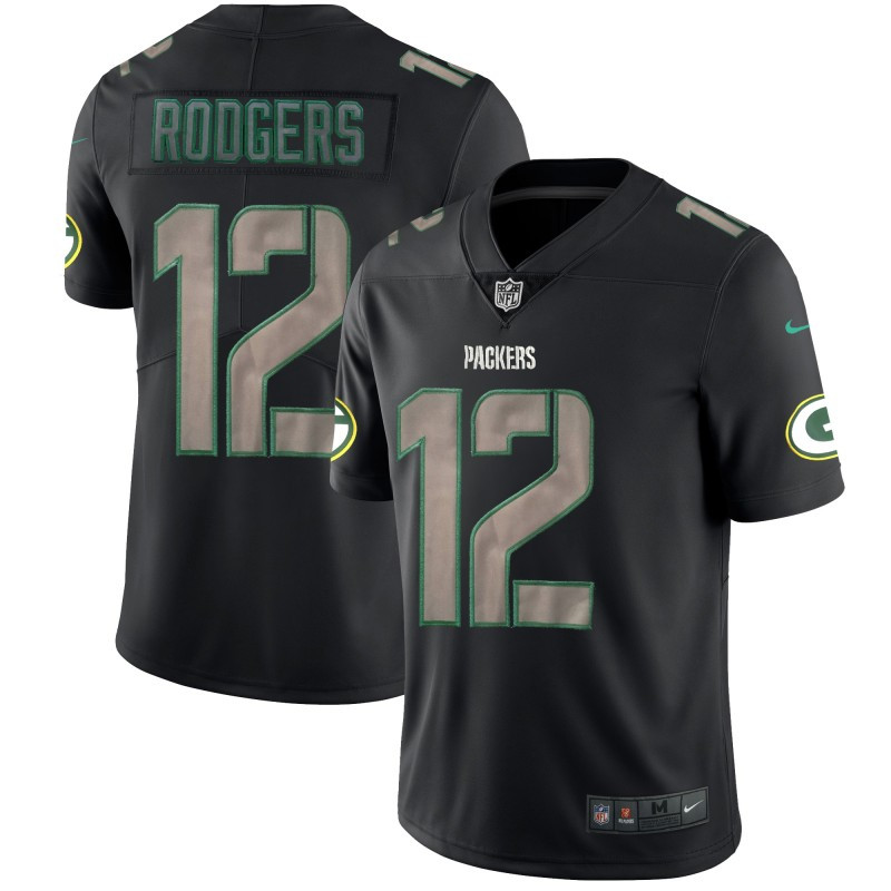 Nike Packers 12 Aaron Rodgers Black Vapor Impact Limited Jersey Nike Packers 12 Aaron Rodgers Black Vapor Impact Limited Jersey