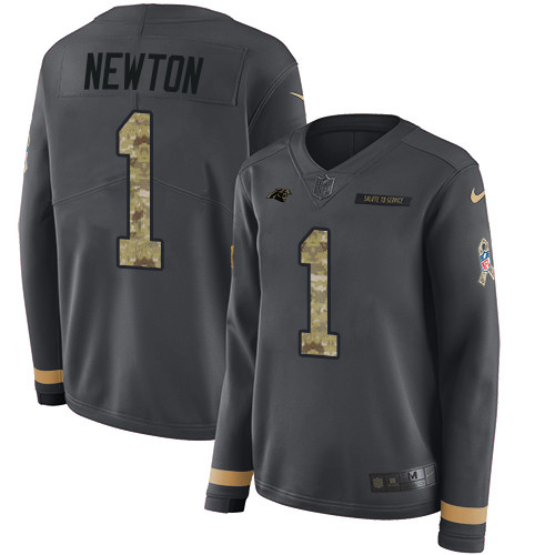 Nike Panthers #1 Cam Newton Anthracite Salute to Service Nike Panthers #1 Cam Newton Anthracite Salute to Service
