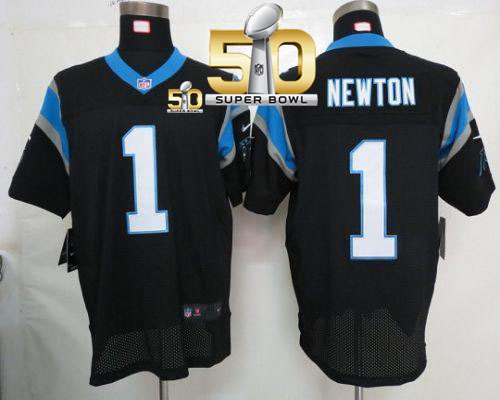 Nike Panthers #1 Cam Newton Black Team Color Super Bowl 50 Men's Stitched NFL Elite Jersey Nike Panthers #1 Cam Newton Black Team Color Super Bowl 50 Men's Stitched NFL Elite Jersey