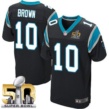 Nike Panthers #10 Corey Brown Black Team Color Super Bowl 50 Men's Stitched NFL Elite Jersey Nike Panthers #10 Corey Brown Black Team Color Super Bowl 50 Men's Stitched NFL Elite Jersey
