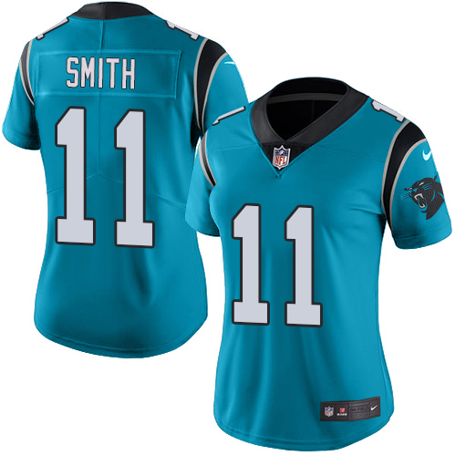 Nike Panthers #11 Torrey Smith Blue Women's Stitched NFL Limited Rush Jersey Nike Panthers #11 Torrey Smith Blue Women's Stitched NFL Limited Rush Jersey