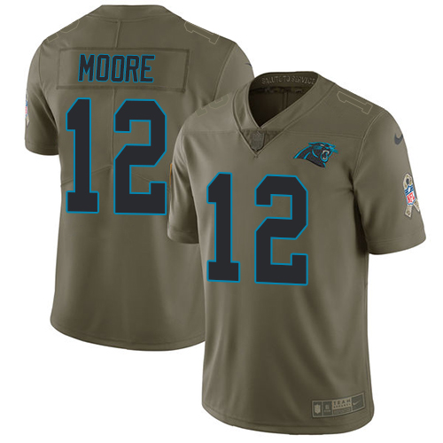 Nike Panthers #12 DJ Moore Olive Youth Stitched NFL Limited 2017 Salute to Service Jersey Nike Panthers #12 DJ Moore Olive Youth Stitched NFL Limited 2017 Salute to Service Jersey