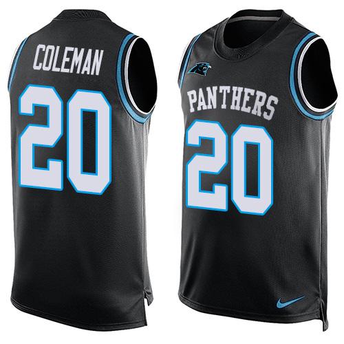 Nike Panthers #20 Kurt Coleman Black Team Color Men's Stitched NFL Limited Tank Top Jersey Nike Panthers #20 Kurt Coleman Black Team Color Men's Stitched NFL Limited Tank Top Jersey