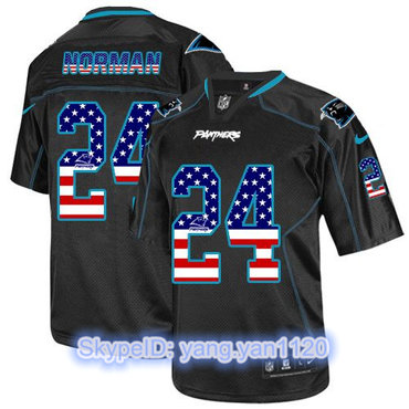 Nike Panthers #24 Josh Norman Black Men's Stitched NFL Elite USA Flag Fashion Jersey Nike Panthers #24 Josh Norman Black Men's Stitched NFL Elite USA Flag Fashion Jersey