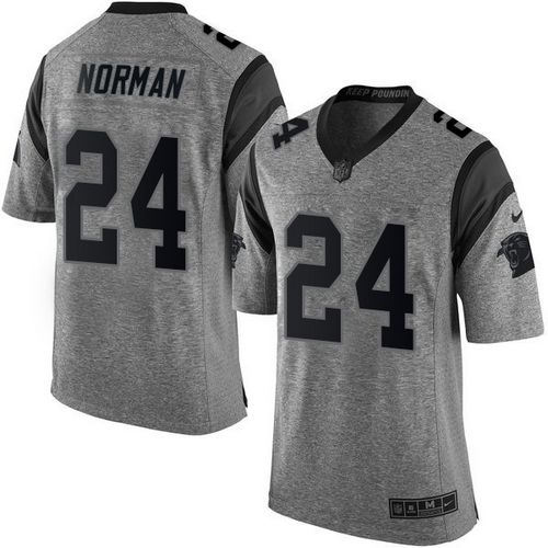 Nike Panthers #24 Josh Norman Gray Men's Stitched NFL Limited Gridiron Gray Jersey Nike Panthers #24 Josh Norman Gray Men's Stitched NFL Limited Gridiron Gray Jersey