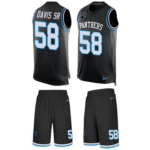 Nike Panthers #58 Thomas Davis Sr Black Team Color Men's Stitched NFL Limited Tank Top Suit Jersey Nike Panthers #58 Thomas Davis Sr Black Team Color Men's Stitched NFL Limited Tank Top Suit Jersey