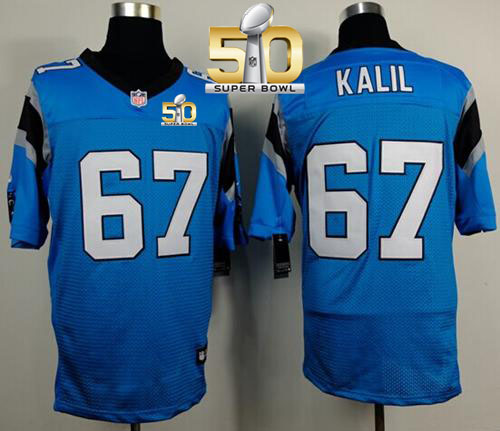 Nike Panthers #67 Ryan Kalil Blue Alternate Super Bowl 50 Men's Stitched NFL Elite Jersey Nike Panthers #67 Ryan Kalil Blue Alternate Super Bowl 50 Men's Stitched NFL Elite Jersey