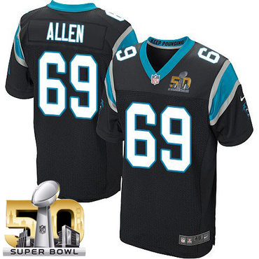 Nike Panthers #69 Jared Allen Black Team Color Super Bowl 50 Men's Stitched NFL Elite Jersey Nike Panthers #69 Jared Allen Black Team Color Super Bowl 50 Men's Stitched NFL Elite Jersey
