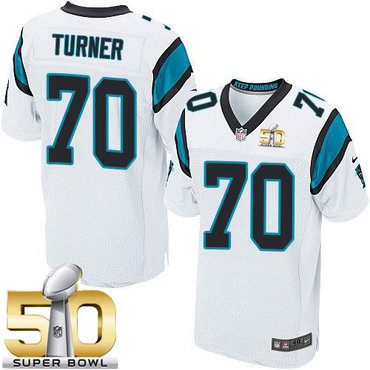 Nike Panthers #70 Trai Turner White Super Bowl 50 Men's Stitched NFL Elite Jersey Nike Panthers #70 Trai Turner White Super Bowl 50 Men's Stitched NFL Elite Jersey