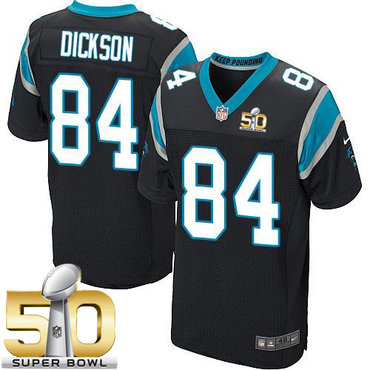 Nike Panthers #84 Ed Dickson Black Team Color Super Bowl 50 Men's Stitched NFL Elite Jersey Nike Panthers #84 Ed Dickson Black Team Color Super Bowl 50 Men's Stitched NFL Elite Jersey
