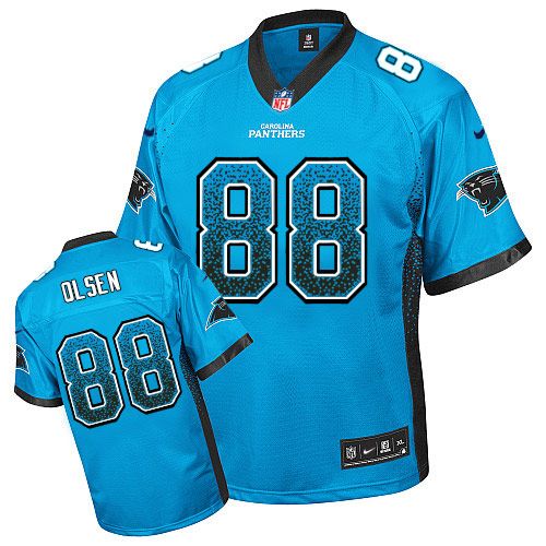 Nike Panthers #88 Greg Olsen Blue Alternate Men's Stitched NFL Elite Drift Fashion Jersey Nike Panthers #88 Greg Olsen Blue Alternate Men's Stitched NFL Elite Drift Fashion Jersey